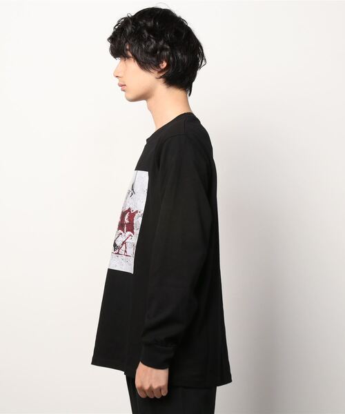 Kare/ME（カーミー）の「Kare/ME /カーミー/バスケットロングスリーブティー（Tシャツ/カットソー・メンズ・ホワイト/ブラック/パープル・MEDIUM/LARGE/SMALL）」の4枚目の写真