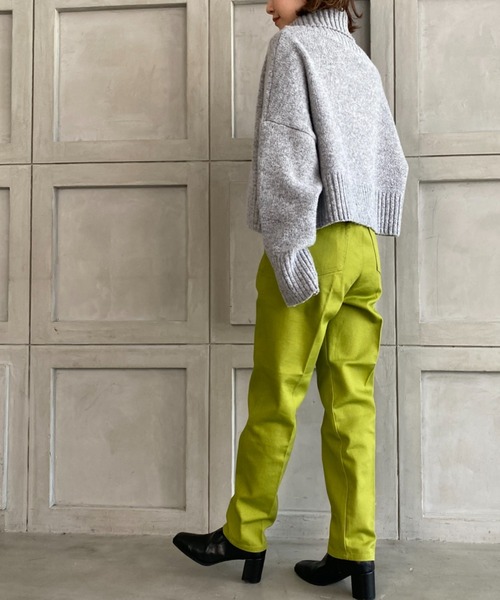 moment+(モーメントプラス)の「5G タートルネックショート丈ニットプルオーバー(ニット/セーター・レディース・ブラック/モカ/杢グレー・FREE)」の20枚目の写真