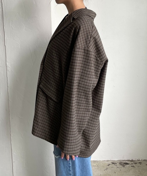 CAPRICIEUX LE'MAGE（カプリシューレマージュ）の「バックスリットテーラージャケット（テーラードジャケット・レディース・グレー・FREE）」の3枚目の写真