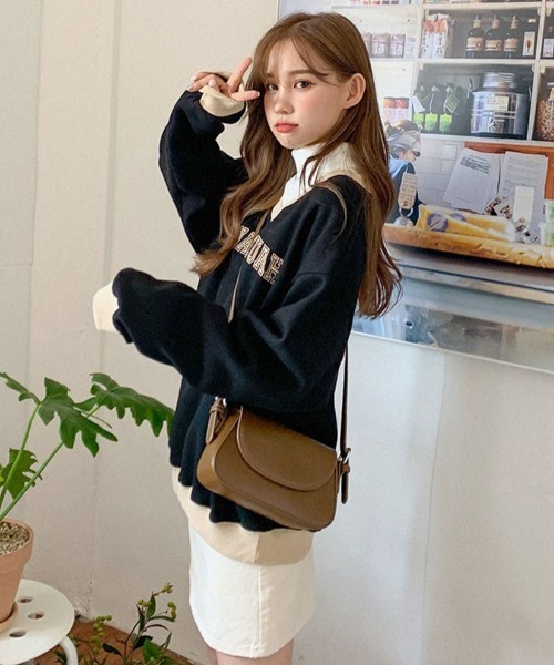 A'GEM/9 × .kom『muah muah/ムーアムーア』LINE COMBI V-NECK MTM/ラインコンビ Ｖネックスウェットシャツ（スウェット）｜muahmuah（ムーアムーア）