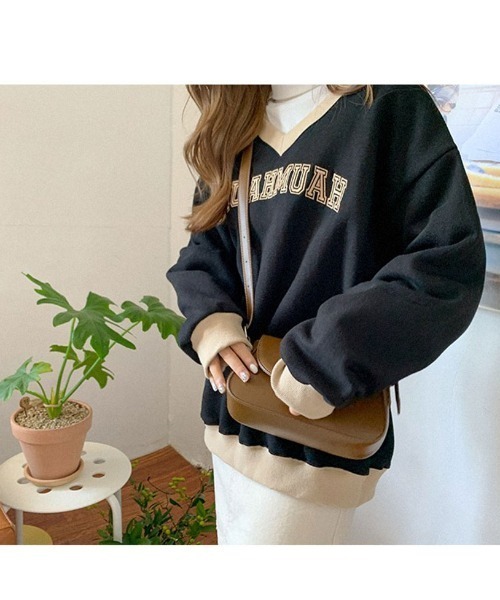 A'GEM/9 × .kom『muah muah/ムーアムーア』LINE COMBI V-NECK MTM/ラインコンビ Ｖネックスウェットシャツ（スウェット）｜muahmuah（ムーアムーア）