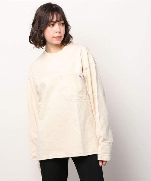 SMITH'S(スミス)の「【SMITH’S/スミス】 ONE POCKET ロングスリーブ カットソー #1475-5057(Tシャツ/カットソー・レディース・ホワイト/ベージュ/ネイビー/グレー・MEDIUM)」の4枚目の写真