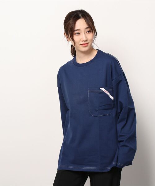 SMITH'S(スミス)の「【SMITH’S/スミス】 ONE POCKET ロングスリーブ カットソー #1475-5057(Tシャツ/カットソー・レディース・ホワイト/ベージュ/ネイビー/グレー・MEDIUM)」の2枚目の写真