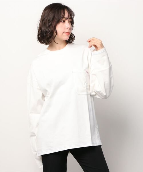 SMITH'S(スミス)の「【SMITH’S/スミス】 ONE POCKET ロングスリーブ カットソー #1475-5057(Tシャツ/カットソー・レディース・ホワイト/ベージュ/ネイビー/グレー・MEDIUM)」の1枚目の写真