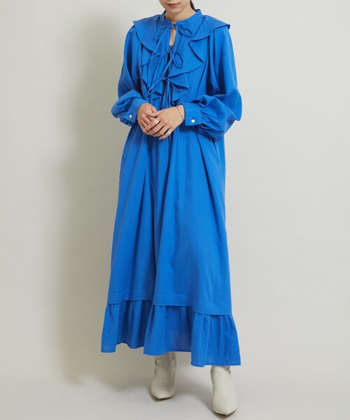 MATURED(マチュアード)の「【MATURED】フリルカラーワンピース(チュニック・レディース・カーキ/ブルー・FREE)」の8枚目の写真