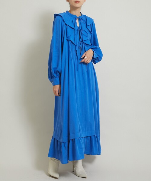 MATURED(マチュアード)の「【MATURED】フリルカラーワンピース(チュニック・レディース・カーキ/ブルー・FREE)」の13枚目の写真