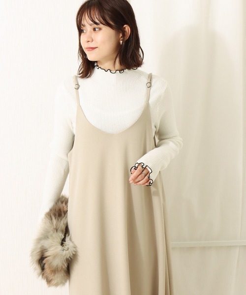 libelle more（リベル モア）の「12Gスフレニット　配色メロープルオーバー（ニット/セーター・レディース・ブラック/モカ/ピンク/カーキ/オフホワイト・L/M）」の2枚目の写真