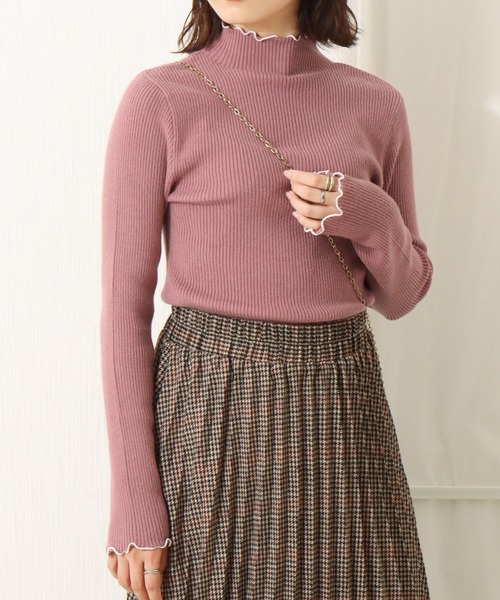 libelle more（リベル モア）の「12Gスフレニット　配色メロープルオーバー（ニット/セーター・レディース・ブラック/モカ/ピンク/カーキ/オフホワイト・L/M）」の5枚目の写真