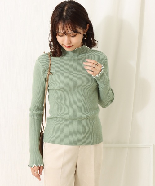 libelle more（リベル モア）の「12Gスフレニット　配色メロープルオーバー（ニット/セーター・レディース・ブラック/モカ/ピンク/カーキ/オフホワイト・L/M）」の7枚目の写真