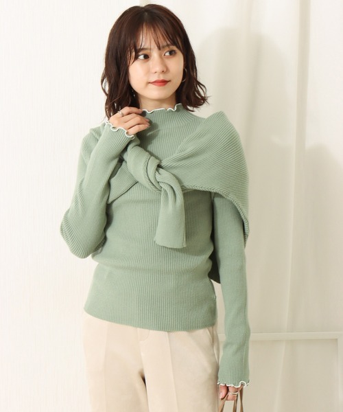 libelle more（リベル モア）の「12Gスフレニット　配色メロープルオーバー（ニット/セーター・レディース・ブラック/モカ/ピンク/カーキ/オフホワイト・L/M）」の13枚目の写真