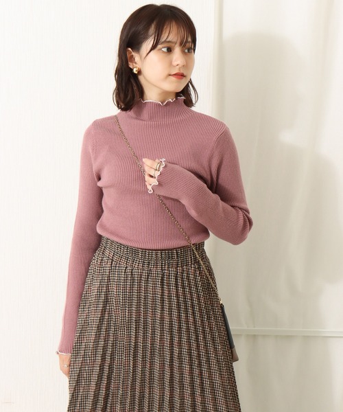 libelle more（リベル モア）の「12Gスフレニット　配色メロープルオーバー（ニット/セーター・レディース・ブラック/モカ/ピンク/カーキ/オフホワイト・L/M）」の8枚目の写真