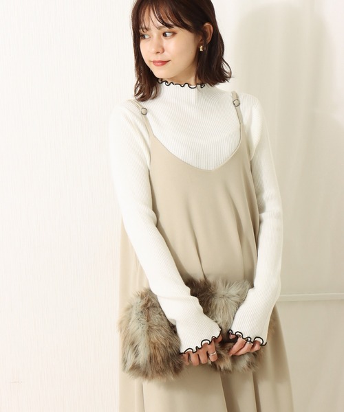 libelle more（リベル モア）の「12Gスフレニット　配色メロープルオーバー（ニット/セーター・レディース・ブラック/モカ/ピンク/カーキ/オフホワイト・L/M）」の19枚目の写真