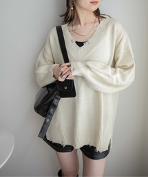 WEGO | WEGO/ビックダメージVネックニット(ニット/セーター)