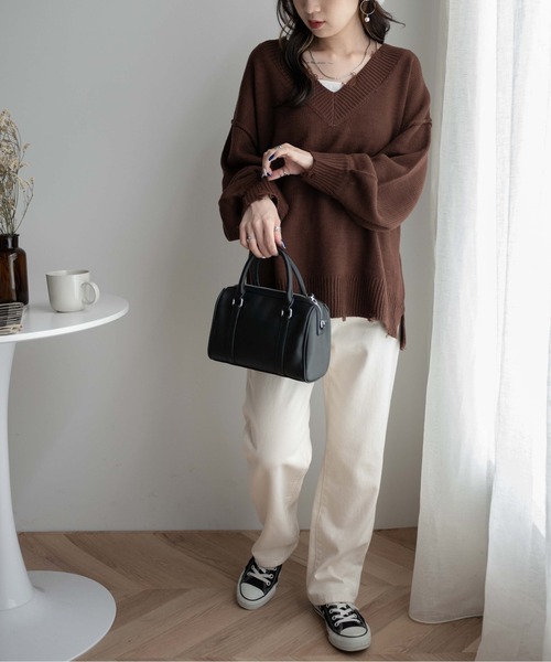 モヘアニット グランジ vネック ダメージ ニット セーター y2k 黒 セール】WEGO/ビックダメージVネックニット（ニット/セーター