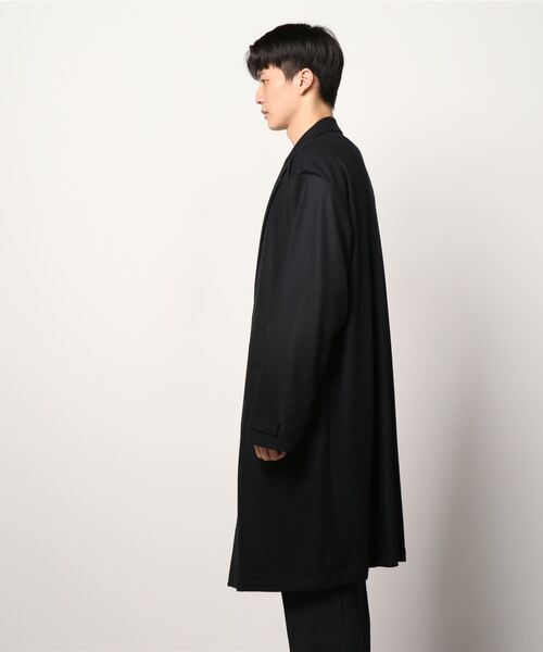 yoshiokubo(ヨシオクボ)の「YOSHIO KUBOGROUNDFLOOR/ヨシオ クボ グランドフロアー/WOOL JERSEY COAT(ステンカラーコート・メンズ・ブラック・2/3)」の4枚目の写真