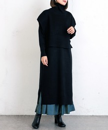 Lui's | レイヤードベストコンビニットワンピース(ワンピース)
