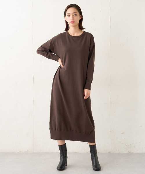 Lui's(ルイス)の「レイヤードベストコンビニットワンピース(ワンピース・レディース・ブラウン/ブラック・FREE)」の3枚目の写真