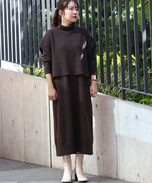 Lui's(ルイス)の「レイヤードベストコンビニットワンピース(ワンピース・レディース・ブラウン/ブラック・FREE)」の19枚目の写真