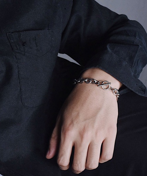 aimoha(アイモハ)の「【aimoha Men's 2021 秋冬新作】ユニセックス☆シルバーチェーンブレスレット(ブレスレット・メンズ・シルバー・SMALL/LARGE)」の5枚目の写真
