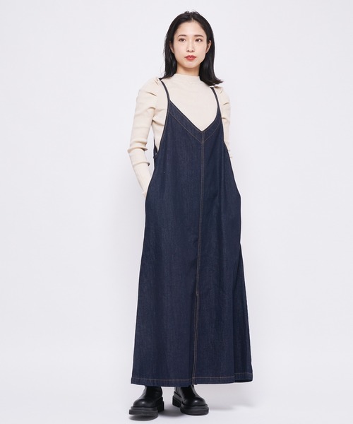CIAOPANIC（チャオパニック）の「2wayデニムキャミワンピース（ワンピース・レディース・インディゴブルー/ブルー・FREE）」の6枚目の写真