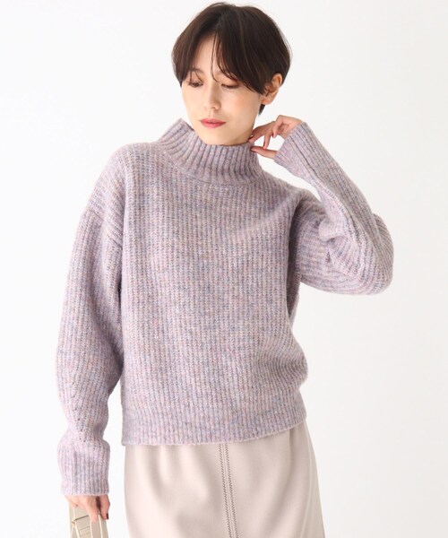 SOUP（スープ）の「◆メランジ片畔ニットプルオーバー（ニット/セーター・レディース・ライトグレー/ライトパープル・11/09/07）」の2枚目の写真