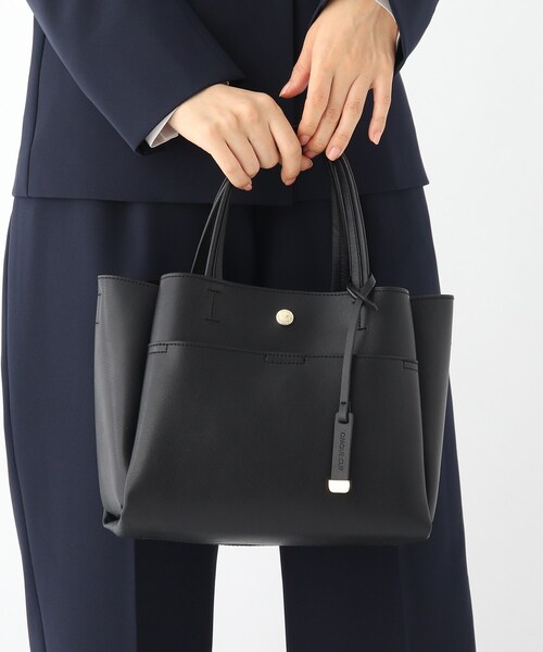 OPAQUE.CLIP(オペークドットクリップ)の「◆ダブルポケットミドルトートバッグ【軽量・抗菌防臭加工裏地使用】(トートバッグ・レディース・ライトブルー/ブラック/グレー/オフホワイト/ライトグリーン・00)」の1枚目の写真