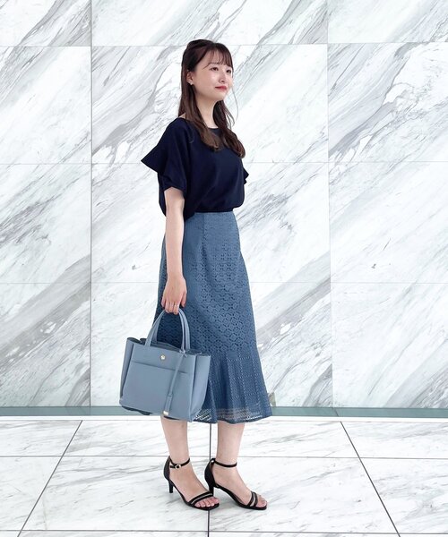 OPAQUE.CLIP(オペークドットクリップ)の「◆ダブルポケットミドルトートバッグ【軽量・抗菌防臭加工裏地使用】(トートバッグ・レディース・ライトブルー/ブラック/グレー/オフホワイト/ライトグリーン・00)」の8枚目の写真