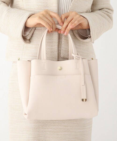 OPAQUE.CLIP(オペークドットクリップ)の「◆ダブルポケットミドルトートバッグ【軽量・抗菌防臭加工裏地使用】(トートバッグ・レディース・ライトブルー/ブラック/グレー/オフホワイト/ライトグリーン・00)」の11枚目の写真