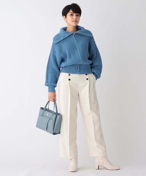 OPAQUE.CLIP(オペークドットクリップ)の「◆ダブルポケットミドルトートバッグ【軽量・抗菌防臭加工裏地使用】(トートバッグ・レディース・ライトブルー/ブラック/グレー/オフホワイト/ライトグリーン・00)」の18枚目の写真