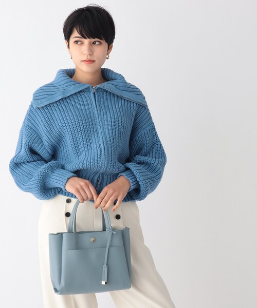 OPAQUE.CLIP(オペークドットクリップ)の「◆ダブルポケットミドルトートバッグ【軽量・抗菌防臭加工裏地使用】(トートバッグ・レディース・ライトブルー/ブラック/グレー/オフホワイト/ライトグリーン・00)」の19枚目の写真