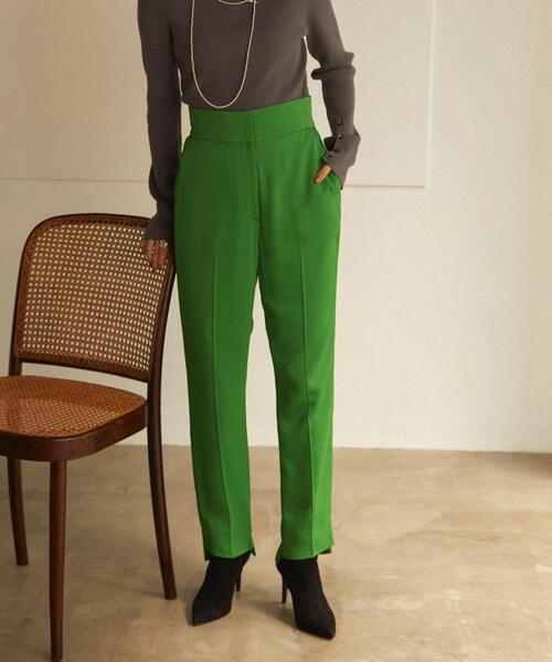 EMMEL REFINES(エメルリファインズ)の「<EMMEL REFINES(エメル リファインズ)>EM ハイウエスト テーパードパンツ(その他パンツ・レディース・ブラック/パープル/ケリー・S/M)」の2枚目の写真