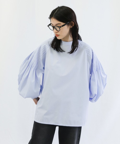 select MOCA(セレクトモカ)の「ショルダータックボリュームブラウス(シャツ/ブラウス・レディース・ブラック/オフホワイト/ブルー・FREE)」の9枚目の写真