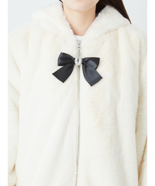 Ank Rouge（アンクルージュ）の「スピンドルうさちゃんフェイクファーコート（その他アウター・レディース・ブラック/ピンク/アイボリー・M）」の13枚目の写真