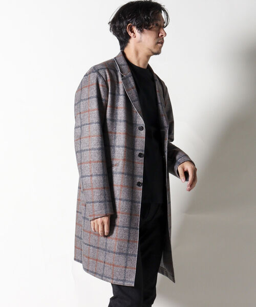 Stutostein Nolley's(シュテットシュタインノーリーズ)の「【Stutostein/シュテットシュタイン】ダウンファブリックチェスターコート(チェスターコート・メンズ・ベージュ系その他/インディゴブルー・MEDIUM/LARGE)」の5枚目の写真