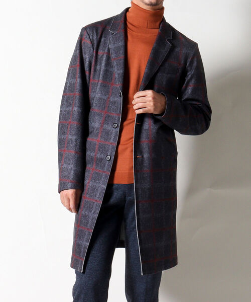 Stutostein Nolley's(シュテットシュタインノーリーズ)の「【Stutostein/シュテットシュタイン】ダウンファブリックチェスターコート(チェスターコート・メンズ・ベージュ系その他/インディゴブルー・MEDIUM/LARGE)」の13枚目の写真