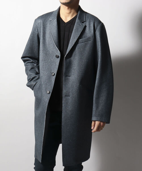 Stutostein Nolley's(シュテットシュタインノーリーズ)の「【Stutostein/シュテットシュタイン】ダウンファブリックチェスターコート(チェスターコート・メンズ・ベージュ系その他/インディゴブルー・MEDIUM/LARGE)」の22枚目の写真