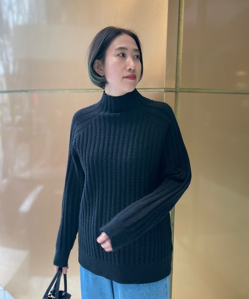 un dix cors（アンディコール）の「ここでしか手に入らない！【WEB限定】ケーブル編みスタンドネック（ニット/セーター・レディース・ブラック/グレー/アイボリー/グレイッシュベージュ・FREE）」の20枚目の写真