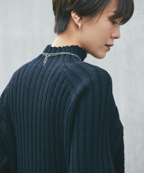 un dix cors（アンディコール）の「ここでしか手に入らない！【WEB限定】ケーブル編みスタンドネック（ニット/セーター・レディース・ブラック/グレー/アイボリー/グレイッシュベージュ・FREE）」の7枚目の写真