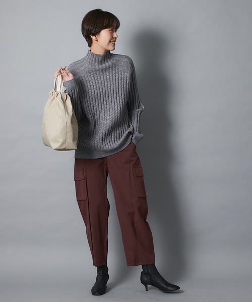 un dix cors（アンディコール）の「ここでしか手に入らない！【WEB限定】ケーブル編みスタンドネック（ニット/セーター・レディース・ブラック/グレー/アイボリー/グレイッシュベージュ・FREE）」の10枚目の写真