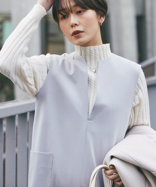 un dix cors（アンディコール）の「ここでしか手に入らない！【WEB限定】ケーブル編みスタンドネック（ニット/セーター・レディース・ブラック/グレー/アイボリー/グレイッシュベージュ・FREE）」の14枚目の写真