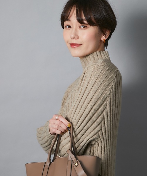 un dix cors（アンディコール）の「ここでしか手に入らない！【WEB限定】ケーブル編みスタンドネック（ニット/セーター・レディース・ブラック/グレー/アイボリー/グレイッシュベージュ・FREE）」の11枚目の写真