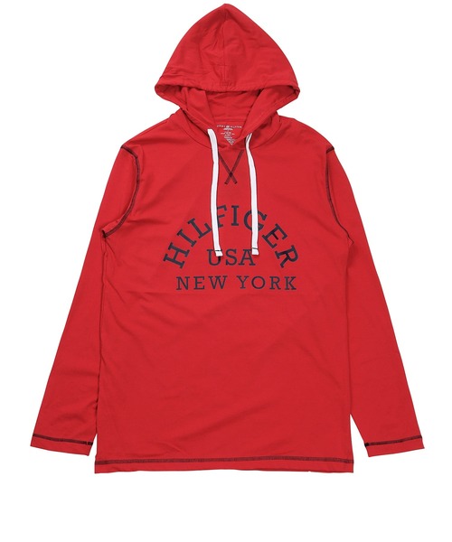 TOMMY HILFIGER（トミーヒルフィガー）の「TOMMY HILFIGER トミー ヒルフィガー JERSEY PULLOVER HOODIE メンズ プルオーバーパーカー（パーカー・メンズ・ネイビー/グレー/レッド・SMALL/MEDIUM/LARGE/X-LARGE）」の3枚目の写真