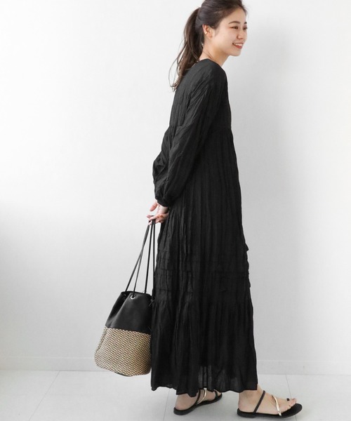 JOURNAL STANDARD relume(ジャーナルスタンダード レリューム)の「コットンボイルクリンクルヘムタック2wayワンピース◆(ワンピース・レディース・グリーン/キャメル/ナチュラル/ブラック・FREE)」の6枚目の写真