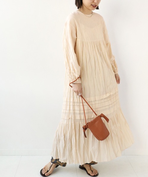 JOURNAL STANDARD relume(ジャーナルスタンダード レリューム)の「コットンボイルクリンクルヘムタック2wayワンピース◆(ワンピース・レディース・グリーン/キャメル/ナチュラル/ブラック・FREE)」の9枚目の写真