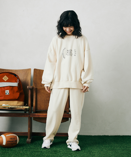 JOURNAL STANDARD relume（ジャーナルスタンダード　レリューム）の「Relume Sports Wear 420g オーバーサイズ プリントスウェット（スウェット・メンズ・グリーン/ナチュラル/ネイビー・LARGE/MEDIUM）」の2枚目の写真