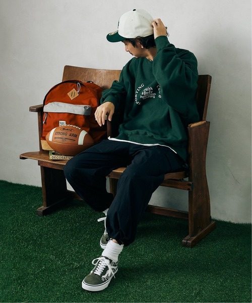 JOURNAL STANDARD relume（ジャーナルスタンダード　レリューム）の「Relume Sports Wear 420g オーバーサイズ プリントスウェット（スウェット・メンズ・グリーン/ナチュラル/ネイビー・LARGE/MEDIUM）」の6枚目の写真