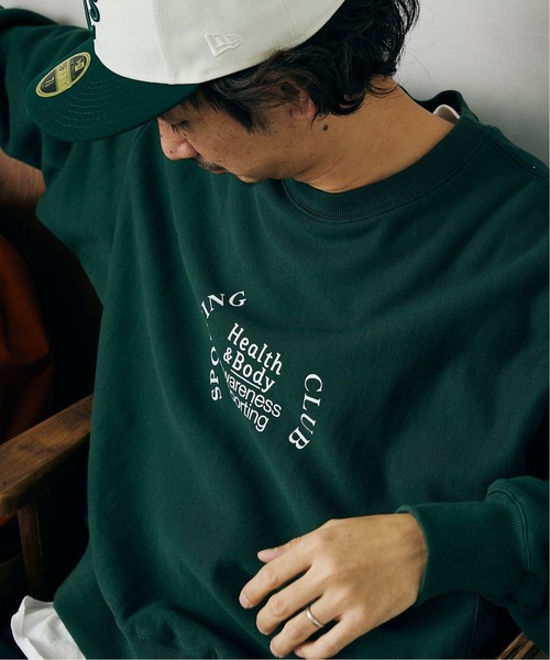JOURNAL STANDARD relume（ジャーナルスタンダード　レリューム）の「Relume Sports Wear 420g オーバーサイズ プリントスウェット（スウェット・メンズ・グリーン/ナチュラル/ネイビー・LARGE/MEDIUM）」の7枚目の写真