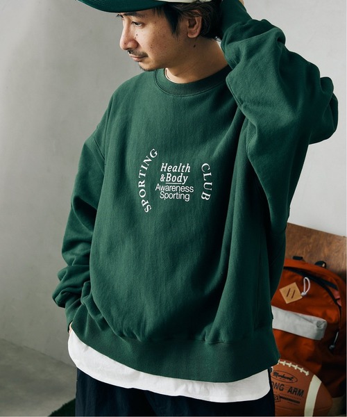 JOURNAL STANDARD relume（ジャーナルスタンダード　レリューム）の「Relume Sports Wear 420g オーバーサイズ プリントスウェット（スウェット・メンズ・グリーン/ナチュラル/ネイビー・LARGE/MEDIUM）」の9枚目の写真