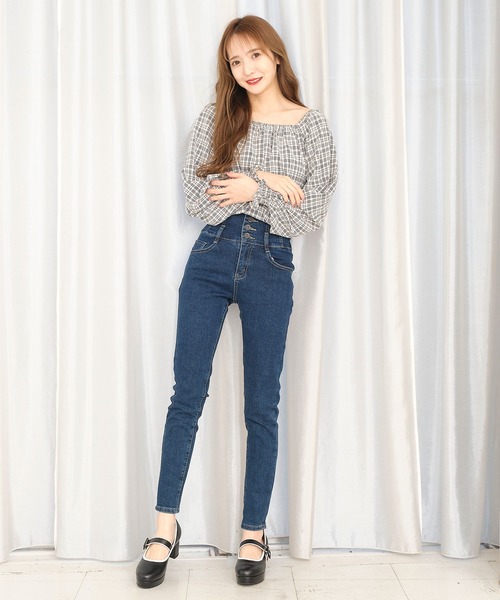 TITTY&CO.（ティティーアンドコー）の「チェックフリルトップス（シャツ/ブラウス・レディース・ブラック/ライトブルー/グリーン・FREE）」の10枚目の写真