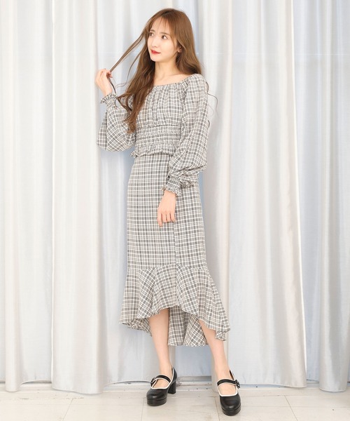 TITTY&CO.（ティティーアンドコー）の「チェックフリルトップス（シャツ/ブラウス・レディース・ブラック/ライトブルー/グリーン・FREE）」の11枚目の写真